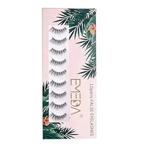 Emeda False Eyelashes Natural Lashes Wispy 0.01mm Ultra Thin Band 12mm Cat Eye 10 Pairs Invisible Clear Band 3d Demi Wispies Short Fake Eye Lashes Strips Handmade (005)
