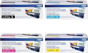 Brother tn315k, tn315c, tn315m, tn315y High Yield Black, Cyan, Magenta And Yellow Toner Cartridge Set
