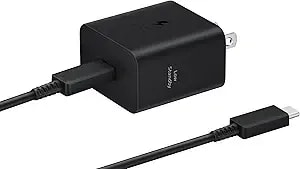 Samsung 45w Wall Charger Power Adapter With Cable Included, Super Fast Charging For Galaxy Phones, Tablets And Usb Type C Devices, Low Standby Power Consumption, Ep-t4511xbegus, Black