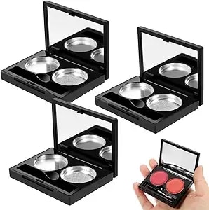 Popetpop 3 Pcs Empty Eyeshadow Palette: Portable Makeup Case For Lipstick, Blush, Powder Storage - Diy Eyeshadow Palette For Travel