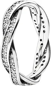 Pandora Jewelry Twist Of Fate Cubic Zirconia Ring In Sterling Silver, Size 4.5
