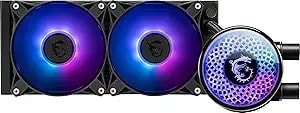 Msi Mag Coreliquid a12 240 - Aio Argb Cpu Liquid Cooler - 240mm Radiator - Lga 1700 Ready - Double Ball bearring120mm Argb Pwm Fans x2, Rotatable Blockhead, Lga 1700/1851, am5 / am4, Black