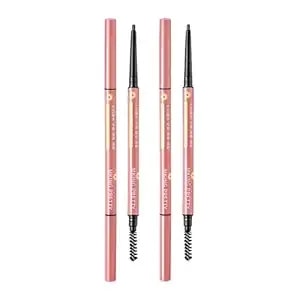 4-Piece Eyebrow Pencil Set For Women, Waterproof Brow Pencil With Precise Tip, Long Lasting & Natural Finish, Brown, Dark Brown, Ash Black & Caramel Shades