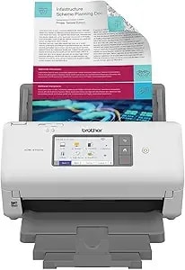 Brother Ads-4700w Professional Desktop Scanner With Fast Scan Speeds, Duplex, Wireless, And Large Touchscreen, White