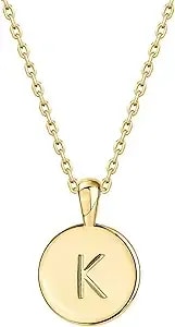 Pavoi 14k Gold Plated Initial Letter Pendant Necklace For Women - Gold Alphabetical Initial Necklace