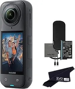 insta360 x5 - Waterproof 360 Action Camera With 1/1.28" Sensors, 8k 360 Hdr Video, 72mp Photo, 4k60fps Single-Lens, Enhanced Low Light Performance, User-Replaceable Upgraded Lenses, 2.5" Touchscreen