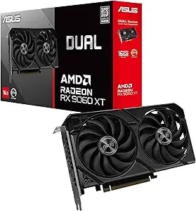 Asus Dual Radeon™ Rx 9060 Xt 16gb gddr6 Graphics Card (Pcie 5.0, Hdmi 2.1b, Displayport 2.1a, 2.5-Slot Design, Axial-Tech Fan Design, 0db Technology, And More)