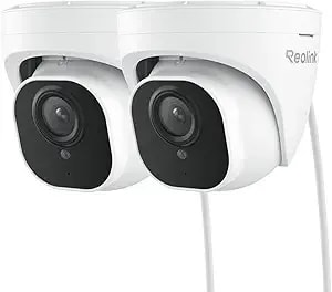 Reolink 4k Outdoor Cameras For Home Security, Ip Poe Dome Surveillance Camera With Human/Vehicle/Pet Detection, 25fps Daytime, Work With Smart Home, Up To 512gb Microsd Card, Rlc-820a (Pack Of 2)