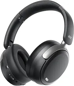 Acer ohr516 Active Noise Cancelling Headphones, Over Ear Wireless Bluetooth, 60h Playtime, 40mm Drivers, Low-Latency Mode, Enc Clear Calls, Foldable Comfortable Design (Black)