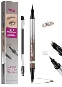 Dududu Eyebrow Pen For Women - Dual-Ended Microblading Pen With Multi-Prong Tip & Brow Brush, Waterproof, Creates Realistic 4d Hair-Like Strokes, Long-Lasting Brown