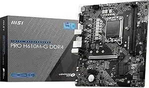 Msi Pro h610m-G ddr4 Motherboard (12th/13th/14th Gen Intel Core, Lga 1700 Socket, ddr4, Pcie 4, Sata 6gb/S, 1gbps Lan, M.2 Slots, Usb 3.2, Matx)