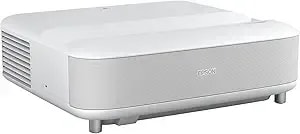 Epson Epiqvision Ultra ls650 Short Throw 3-Chip 3lcd Smart Streaming Laser Projector 4k Pro-Uhd, Hdr, 3600 Lumens, Up To 120", Setting Assistant, Android Tv, Sound By Yamaha - White