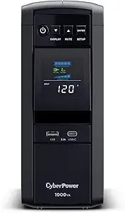 Cyberpower cp1000pfclcd Pfc Sinewave Ups Battery Backup And Surge Protector, 1000va/600w, 10 Outlets, Avr, Mini-Tower, Ul Certified