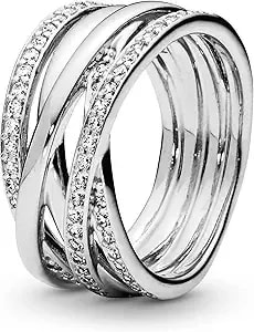 Pandora Jewelry Entwined Cubic Zirconia Ring In Sterling Silver, Size 4.5, No Box