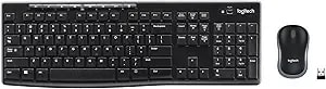 Logitech mk270 Wireless Keyboard And Mouse Combo For Windows, 2.4 Ghz Wireless, Compact Mouse, 8 Multimedia And Shortcut Keys, 2-Year Battery Life, For Pc, Laptop - Black