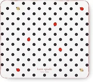 Kate Spade New York Leatherette Mouse Pad, 9" X 8" Mouse Mat With Non-Slip Back, Cute Mouse Pad For Office Desk, Ladybug Dot