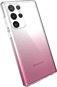Speck Products Presidio Perfect Clear Ombre Samsung Galaxy s22 Ultra Case, Clear/Vintage Rose Fade