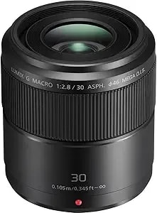 Panasonic Lumix G Macro Lens, 30mm, f2.8 Asph, Mirrorless Micro Four Thirds, Mega Optical I.S, H-hs030 (Usa Black)