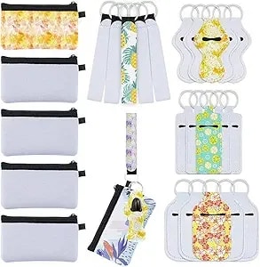 25 Pieces Lipstick Holder Keychains, Diy Sublimation Blanks Chapstick Holder Keychains Lip Holder Keychain Lip Balm Holder Keychain For Women Men