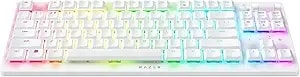 Razer Deathstalker v2 Pro Tkl Wireless Gaming Keyboard: Low Profile Optical Switches Linear Red - Hyperspeed Wireless & Bluetooth - Chroma Rgb - Up To 200 Hr Battery - Snap Tap - White