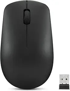 Lenovo 530 Wireless Mouse – Full Size Computer Mouse For Pc, Laptop, Windows Computer - 2.4 Ghz Nano Usb Receiver - Ambidextrous Design - 12 Months Battery Life – Cordless