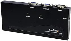 Startech.Com 2 Port High Resolution Vga Video Splitter With Built-In Video Amplifier - 350 Mhz - Vga Video Splitter 1 X 2-2048x1536 80hz, Taa (st122pro)