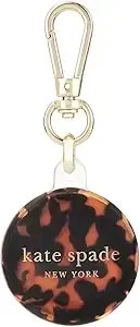Kate Spade New York Airtag Holder With Gold Ring Clip - Protective Case For Apple Airtag - Tortoiseshell