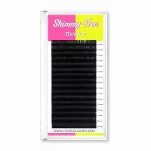 Tdance Shimmy-Free Lash Extension Self Fanning Eyelash Extension True Matte Black Ultra Lightweight Volume Lash Extensions For Professional Salon Use(0.03-C,8-15mm)
