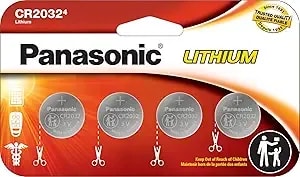 Panasonic cr2032 3.0 Volt Long Lasting Lithium Coin Cell Batteries In Child Resistant, Standards Based Packaging, 4 Pack