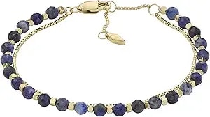 Fossil Women'S Stainless Steel Gold-Tone Beaded Bracelet