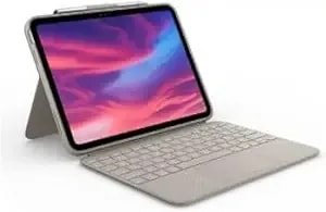 Logitech Combo Touch Detachable 10th Gen Ipad Keyboard Case With Large Precision Trackpad, Full-Size Backlit Keyboard, And Smart Connector Technology - Sand