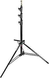 Manfrotto 1004bac 144" Air Cushioned Aluminum Master Light Stand With 4 Sections & 3 Risers, Black
