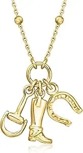 Ross-Simons Italian 18kt Gold Over Sterling Southwestern Charm Necklace. 18 Inches
