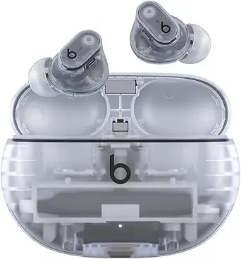 Beats Studio Buds + - True Wireless Noise Cancelling Earbuds, Enhanced Apple & Android Compatibility, Built-In Microphone, Sweat Resistant Bluetooth Headphones, Spatial Audio - Transparent