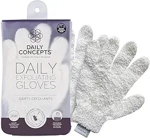 Daily Exfoliating Gloves, Reusable Packaging, Created To Instantly Polish And Remove Any Roughness Away While Increasing Blood Circulation And Renewing Your Skin.