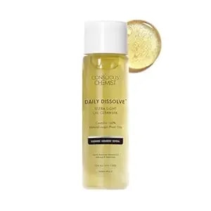 Conscious Chemist Makeup Remover & Oil Cleanser - 130ml - Face Wash & Cleanser For Oily Skin - Removes Waterproof Makeup, Blackheads & Whiteheads - Soft & Clear Skin - Daily Dissolve