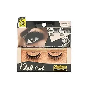 Ebin New York Cattitude 3d Lash Doll Cat – Genevieve 3d Lash Look Long Voluminous Wispy Hair Lightweight Comfortable Wear Reusable