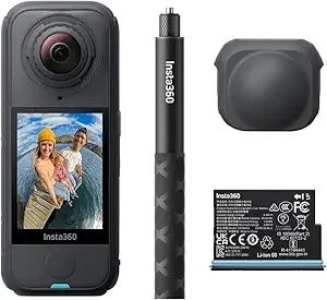 insta360 x4 Air Starter Bundle - Lightweight 165g 8k 360 Camera, Invisible Selfie Stick, Replaceable Lenses, Shoot First & Frame Later, Built-In Wind Guard, Flowstate Stabilization, Ai-Powered App