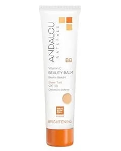Andalou Naturals Vitamin C Bb Beauty Balm Sheer Tint Spf 30 - 2-In-1 Bb Cream & Mineral Sunscreen For Face - With Non-Nano Zinc Oxide Skin Protection - 2 Fl Oz