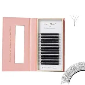Decemars 4d W Shape Premium Eyelash Extensions 0.07mm Dd Curl 8mm Premade Fans Handmade Eye Lashes Natural Soft Volume Easy Fanning False Lashes For Professional Salon Use Matte Black (4d-0.07-Dd-8mm)