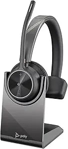 Poly - Voyager 4310 Uc Wireless Headset + Charge Stand (Plantronics) - Single-Ear Headset- Connect To Pc/Mac Via Usb-A Bluetooth Adapter, Cell Phone Via Bluetooth-Works W/Teams (Certified), Zoom&More
