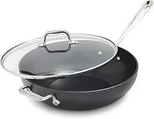 All-Clad ha1 Hard Anodized Nonstick Chef'S Pan,12 Inch Induction Oven Broiler Safe 500f, Lid Safe 350f Pots And Pans, Cookware Black