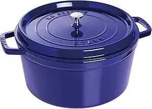 Staub Cast Iron 9-Qt Round Cocotte - Dark Blue