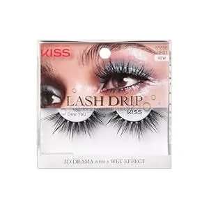 Kiss Lash Drip, False Eyelashes, 'You Dew You', 14mm, Includes 1 Pair Of Lash, Easy To Apply, Reusable Lash Clusters