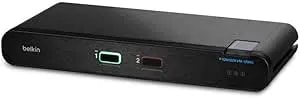 Belkin Universal 2nd Gen Secure KVM Switch, 2-Port Single Head No CAC - 2 Computer(S) - 1 Local User(S) - 3840 X 2160-4 X Usbhdmi - Desktop, Under Tabledisplayport - TAA Compliant