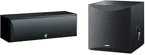 Yamaha Ns-sw100bl 10 Inch Powered Subwoofer & Ns-c210bl Center Channel Speaker Bundle