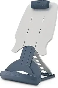 Kensington Insight Adjustable Book Copyholder, 50 Sheet Capacity, Metal, Midnight Blue/Gray