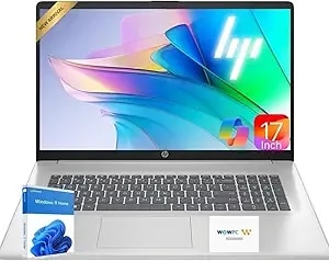 Hp 17 Inch Laptop 2026 Edition, Amd Ryzen 5 7430u 6-Core Processor, Fhd Ips Display, 8gb Ram, 256gb Ssd, Large Screen, Windows 11 With Office 365 For The Web, W/O Mouse