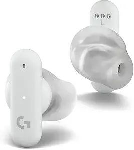 Logitech G Fits True Wireless Gaming Earbuds, Custom Molded Fit, Lightspeed + Bluetooth, Four Beamforming Microphones, Pc, Mac, ps5, ps4, Mobile, Nintendo Switch - White
