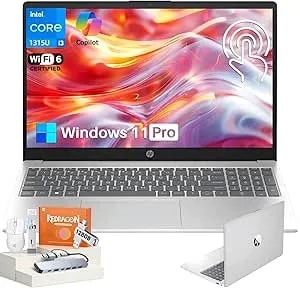HP 15.6 Touchscreen Laptop For Student & Business, Intel Core i3-1315U (Up To 4.5GHz), 16GB RAM, 512GB SSD, Copilot AI, Wi-Fi 6, HD Camera, Windows 11 Pro, Natural Silver, W/Accessories